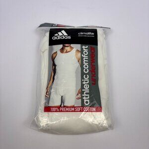 Adidas Climalite 3-Pack Men's Tank Tops Size Medium White 100% Combed Cotton NIP